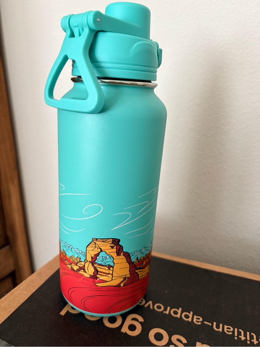 Ozark trails Turquoise Scenic Stainless Water Bottle desert landscape